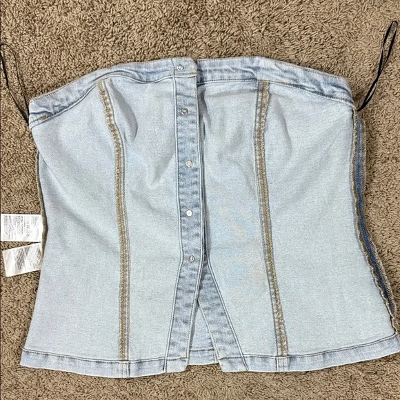 H&M Divided Light Blue Denim Bandeau Top SKU1279 - Picture 8 of 11